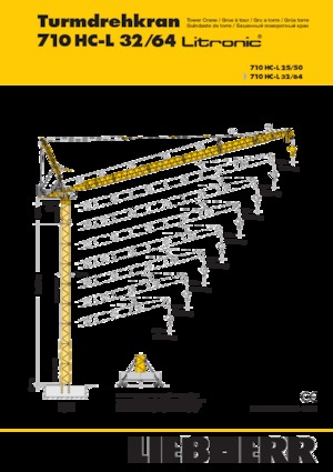 Żurawie wieżowe górnoobrotowe z wysięgnikiem wychylnym Liebherr 710 HC-L 32/64 Litronic