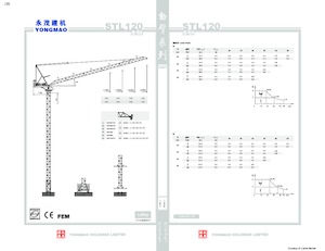 Żurawie wieżowe górnoobrotowe z wysięgnikiem wychylnym Yongmao STL120