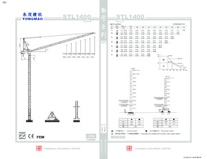 Żurawie wieżowe górnoobrotowe z wysięgnikiem wychylnym Yongmao STL1400