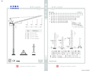 Żurawie wieżowe górnoobrotowe z wysięgnikiem wychylnym Yongmao STL420