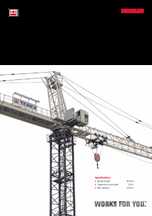 Żurawie wieżowe górnoobrotowe z wysięgnikiem wychylnym TEREX CRANES SK 415-20