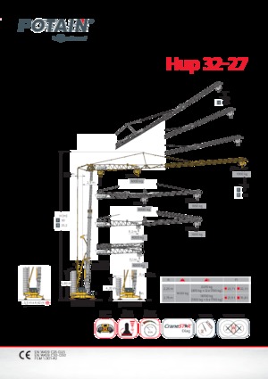 Żurawie wieżowe dolnoobrotowe z wysięgnikiem wodzakowym Potain Hup32-27