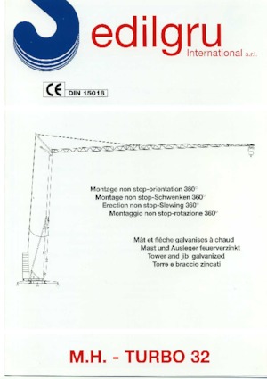 Żurawie wieżowe dolnoobrotowe z wysięgnikiem wodzakowym Edilgru T 32