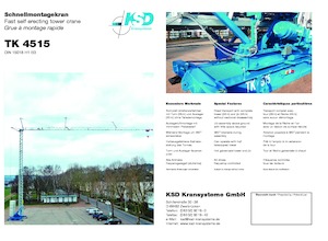 Żurawie wieżowe dolnoobrotowe z wysięgnikiem wodzakowym KSD TK 4515 (2,5m)
