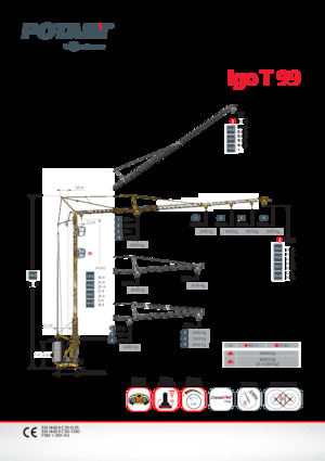 Żurawie wieżowe dolnoobrotowe z wysięgnikiem wodzakowym Potain Igo T 99