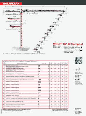 Żurawie wieżowe-WS-górnoobrotowy Wolffkran 80110 Compact