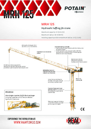 Żurawie wieżowe-WS-górnoobrotowy Potain MRH 125