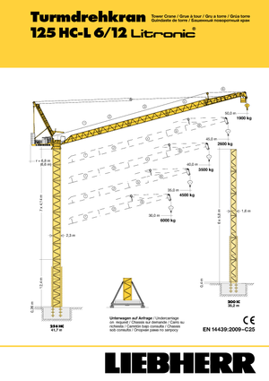 Żurawie wieżowe górnoobrotowe z wysięgnikiem wychylnym Liebherr 125 HC L