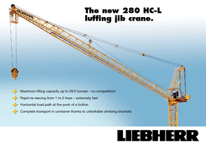 Żurawie wieżowe górnoobrotowe z wysięgnikiem wychylnym Liebherr 280 HC-L 16/28  Litronic