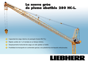 Żurawie wieżowe górnoobrotowe z wysięgnikiem wychylnym Liebherr 280 HC-L 16/28  Litronic