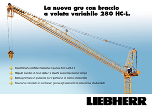 Żurawie wieżowe górnoobrotowe z wysięgnikiem wychylnym Liebherr 280 HC-L 16/28  Litronic