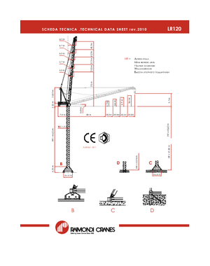 Żurawie wieżowe górnoobrotowe z wysięgnikiem wychylnym Raimondi LR 120
