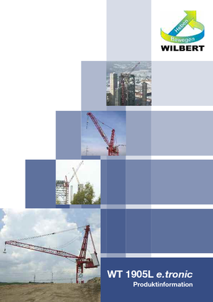 Żurawie wieżowe górnoobrotowe z wysięgnikiem wychylnym Wilbert WT 1905 L e.tronic