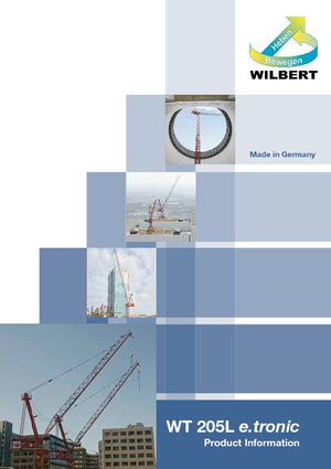 Żurawie wieżowe górnoobrotowe z wysięgnikiem wychylnym Wilbert WT 205 L e.tronic