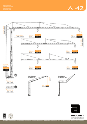 Żurawie wieżowe dolnoobrotowe z wysięgnikiem wodzakowym Arcomet A 42