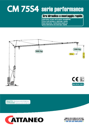 Żurawie wieżowe dolnoobrotowe z wysięgnikiem wodzakowym Cattaneo CM 75 S 4