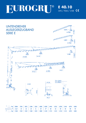 Żurawie wieżowe dolnoobrotowe z wysięgnikiem wodzakowym Eurogru ® E 40.10