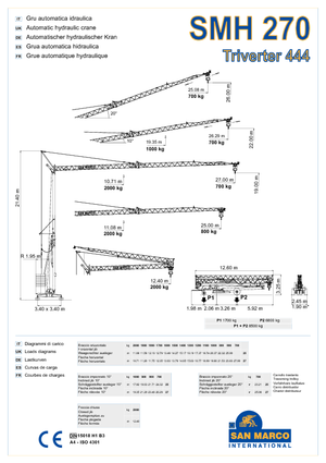 Żurawie wieżowe dolnoobrotowe z wysięgnikiem wodzakowym San Marco SMH 270