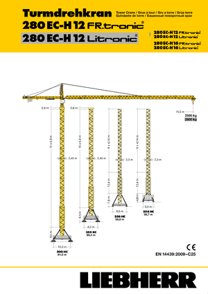 Żurawie wieżowe-WS-górnoobrotowy Liebherr 280 EC-H 12 Lit