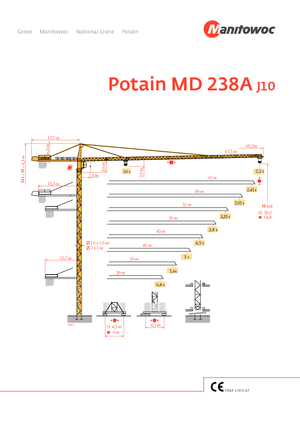 Żurawie wieżowe-WS-górnoobrotowy Potain MD 238 A-J10