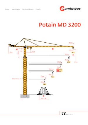 Żurawie wieżowe-WS-górnoobrotowy Potain MD 3200-64 t