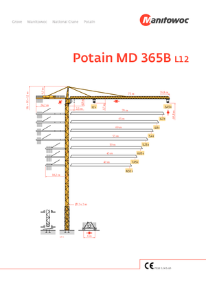 Żurawie wieżowe-WS-górnoobrotowy Potain MD 365 B L12