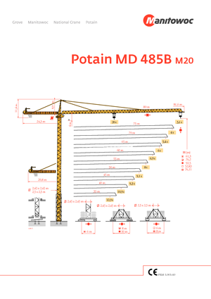 Żurawie wieżowe-WS-górnoobrotowy Potain MD 485 B 20 T