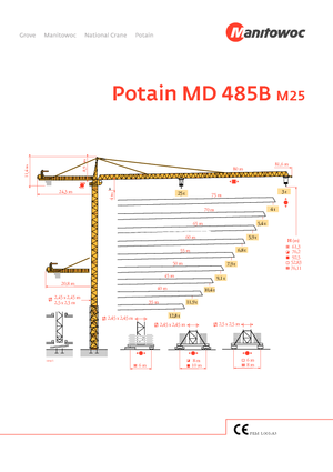 Żurawie wieżowe-WS-górnoobrotowy Potain MD 485 B 25 T