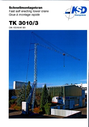 Żurawie wieżowe dolnoobrotowe z wysięgnikiem wodzakowym KSD TK  3010/3 (2,5 m)