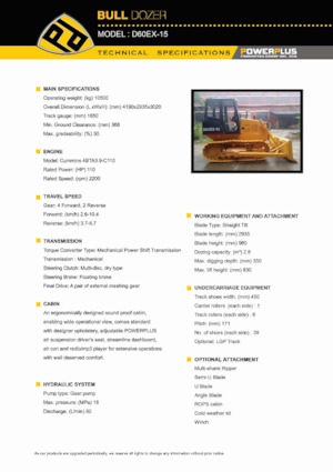 Buldożery PowerPlus D60EX-15