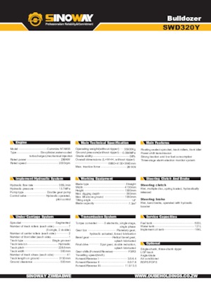 Buldożery Sinoway SWD320Y