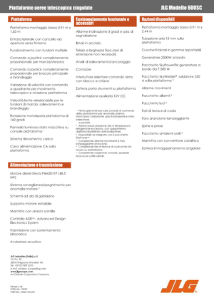 Gąsienicowe platformy teleskopowe JLG 600SC