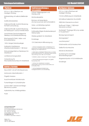 Gąsienicowe platformy teleskopowe JLG 660SJC