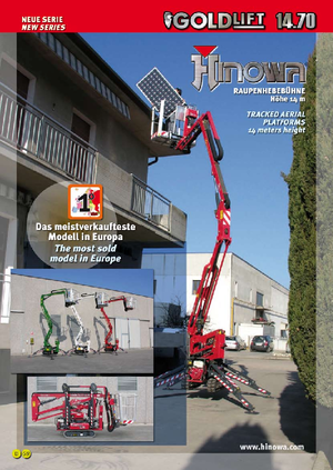 Gąsienicowe, przegubowe podnośniki koszowe Hinowa GL 14.70