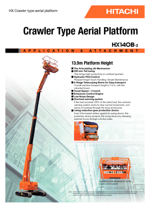 Gąsienicowe platformy teleskopowe Hitachi HX 140 B