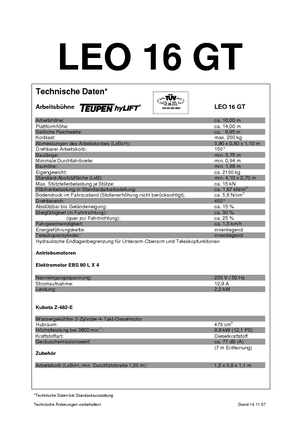 Gąsienicowe, przegubowe podnośniki koszowe TEUPEN Leo 16 GT