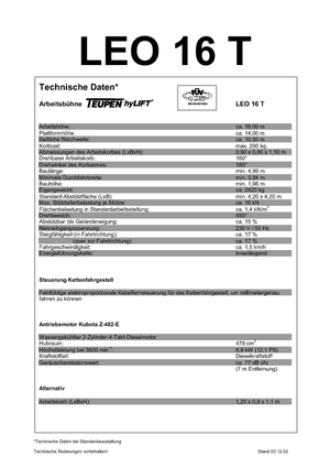 Gąsienicowe, przegubowe podnośniki koszowe TEUPEN Leo 16 T