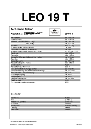 Gąsienicowe, przegubowe podnośniki koszowe TEUPEN Leo 19 T