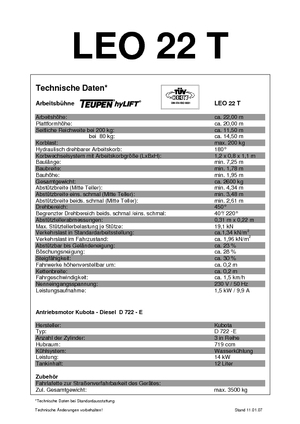 Gąsienicowe platformy teleskopowe TEUPEN Leo 22 T