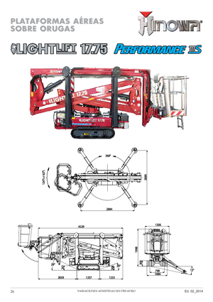 Gąsienicowe, przegubowe podnośniki koszowe Hinowa Lightlift 17.75 Performance IIIS MK3