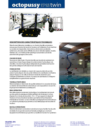 Gąsienicowe, przegubowe podnośniki koszowe Oil & Steel Octopussy 1715 Twin