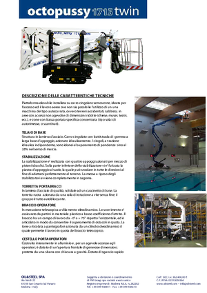 Gąsienicowe, przegubowe podnośniki koszowe Oil & Steel Octopussy 1715 Twin