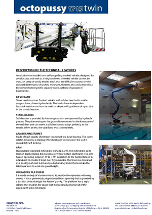 Gąsienicowe, przegubowe podnośniki koszowe Oil & Steel Octopussy 1715 Twin