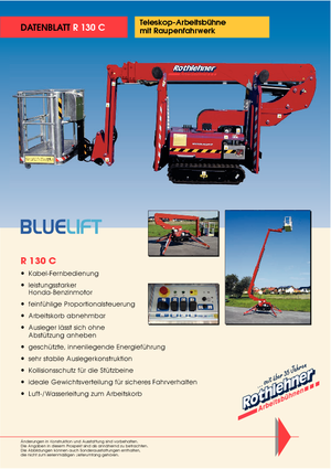 Gąsienicowe platformy teleskopowe Bluelift - Rothlehner R 130 C