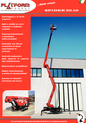 Gąsienicowe, przegubowe podnośniki koszowe Basket Spider 22.10