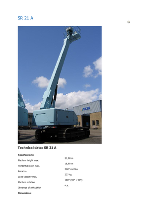 Gąsienicowe platformy teleskopowe Aichi SR21A