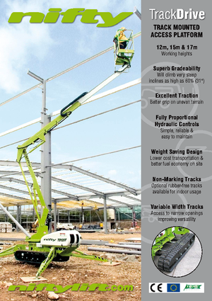 Gąsienicowe, przegubowe podnośniki koszowe Niftylift TD 120 TN