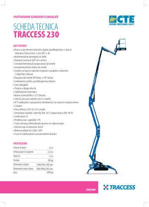 Gąsienicowe, przegubowe podnośniki koszowe CTE Traccess 230