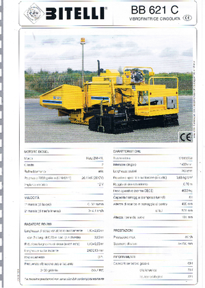 Gąsienicowe rozściełacze asfaltu Bitelli BB 621 C-RB 260