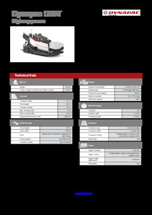 Gąsienicowe rozściełacze asfaltu Dynapac D25T